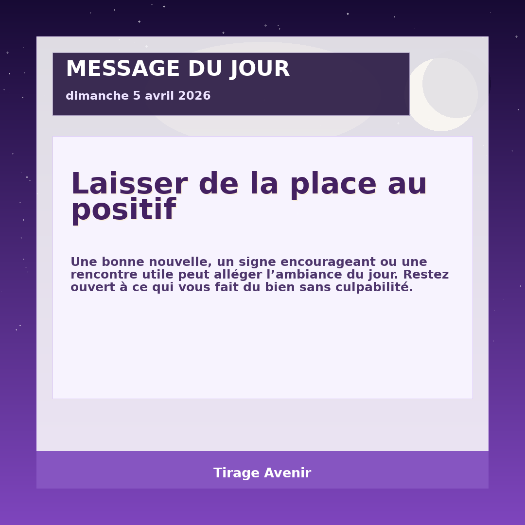 Image du message du jour du 5 avril 2026